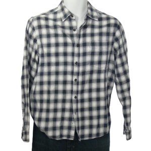 Men's Casual George White & Black Plaid Flannel